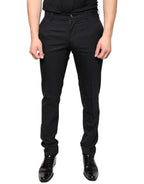 Dolce & Gabbana Black Wool Skinny Men Dress Pants - Zeiniez