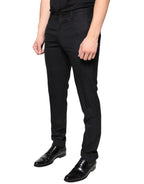 Dolce & Gabbana Black Wool Skinny Men Dress Pants - Zeiniez