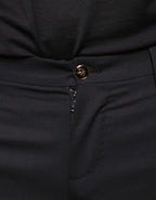 Dolce & Gabbana Black Wool Skinny Men Dress Pants - Zeiniez