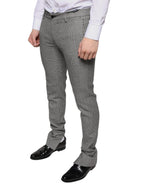 Dolce & Gabbana Gray Check Tartan Wool Skinny Pants - Zeiniez