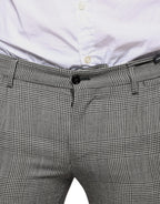 Dolce & Gabbana Gray Check Tartan Wool Skinny Pants - Zeiniez