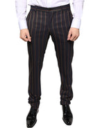 Dolce & Gabbana Brown Stripes Skinny Men Dress Pants - Zeiniez