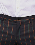Dolce & Gabbana Brown Stripes Skinny Men Dress Pants - Zeiniez