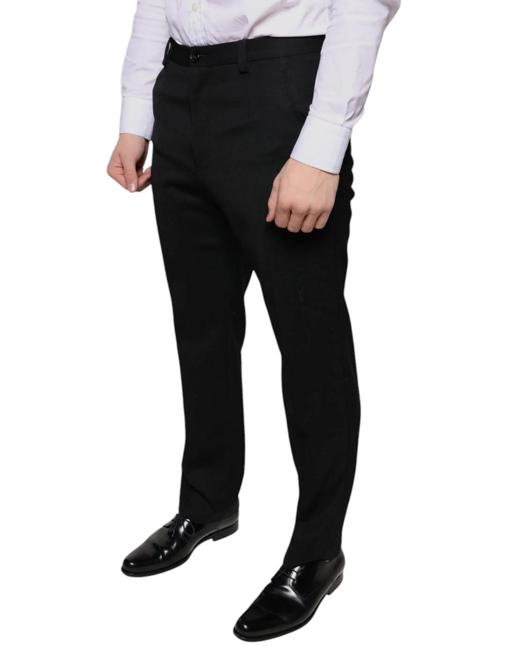 Dolce & Gabbana Black Wool Skinny Men Dress Pants - Zeiniez