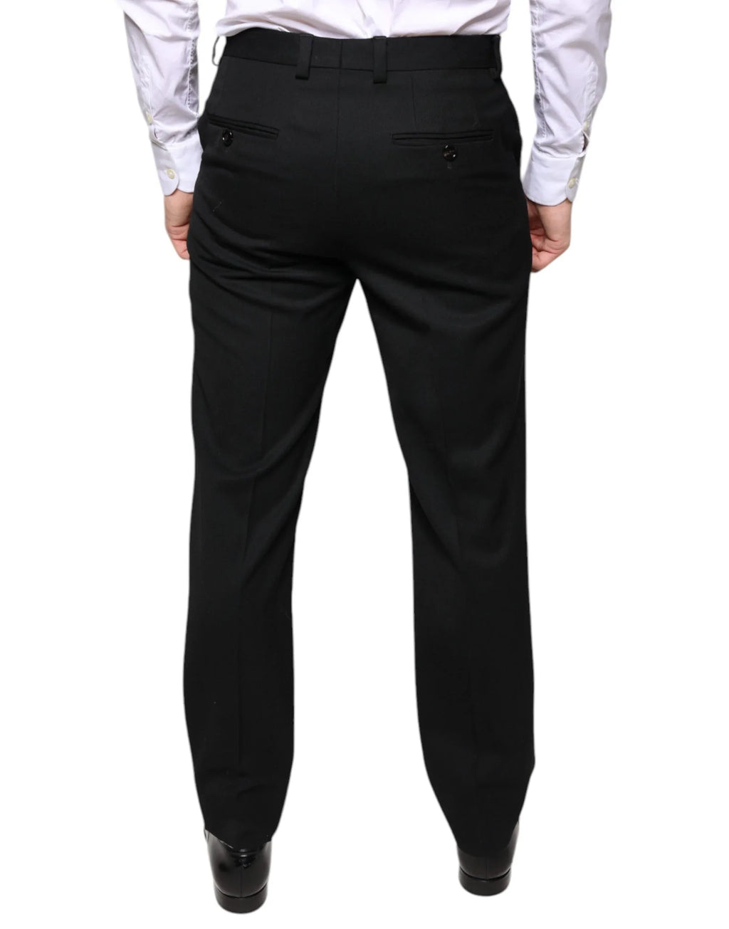 Dolce & Gabbana Black Wool Skinny Men Dress Pants - Zeiniez