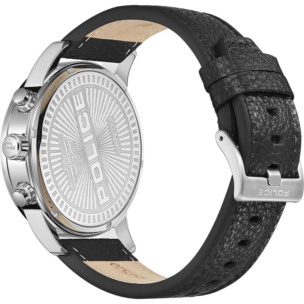 Police Black Leather Bracelet Watch