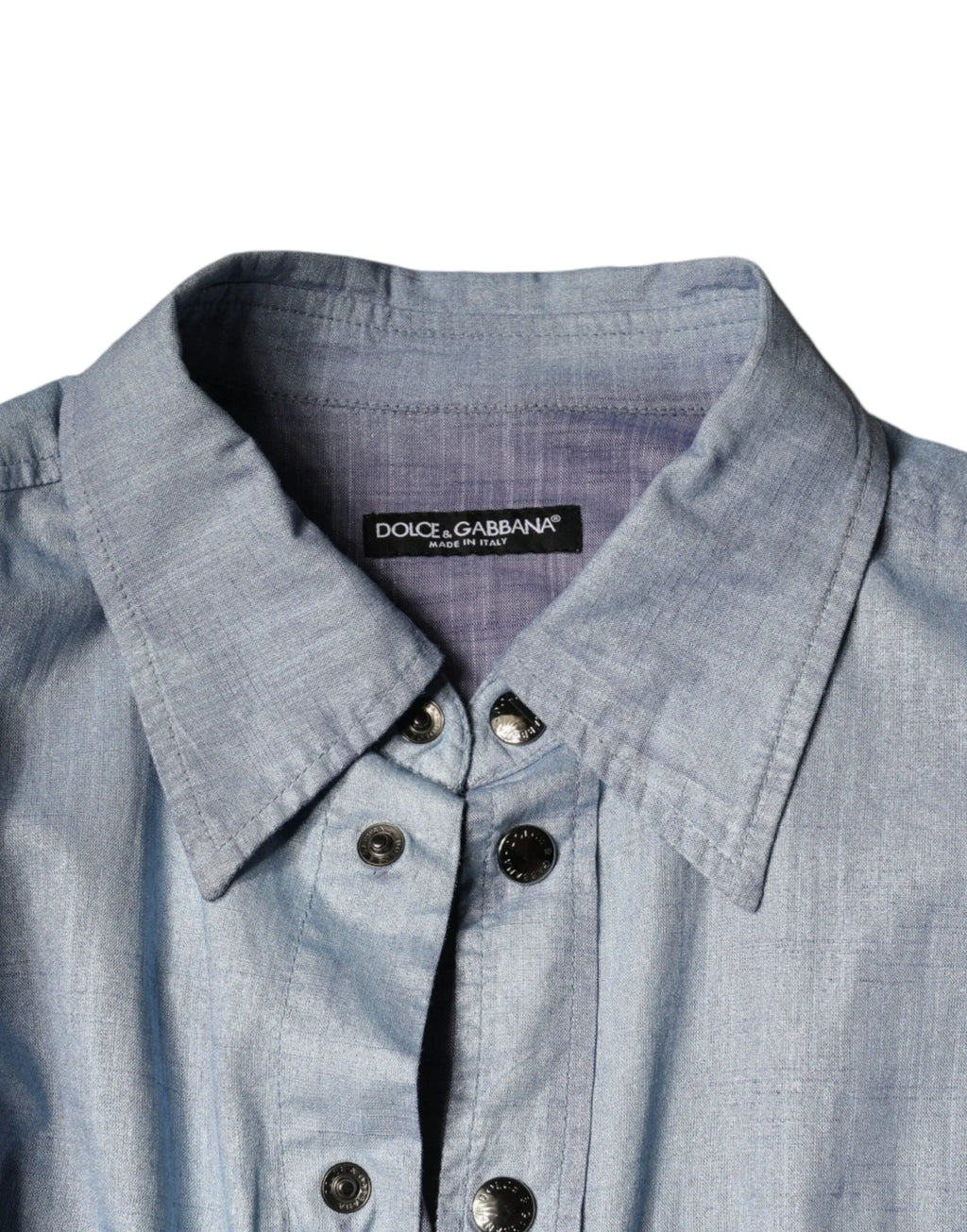 Dolce & Gabbana Light Blue Cotton Button Down Casual Shirt - Zeiniez