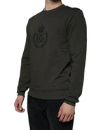 Dolce & Gabbana Army Green DG Crown Crew Neck Pullover Sweater - Zeiniez