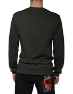 Dolce & Gabbana Army Green DG Crown Crew Neck Pullover Sweater - Zeiniez