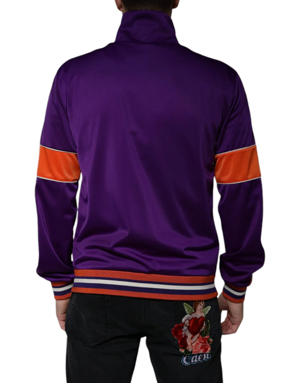 Dolce & Gabbana Purple Polyester Full Zip Long Sleeve Sweater - Zeiniez