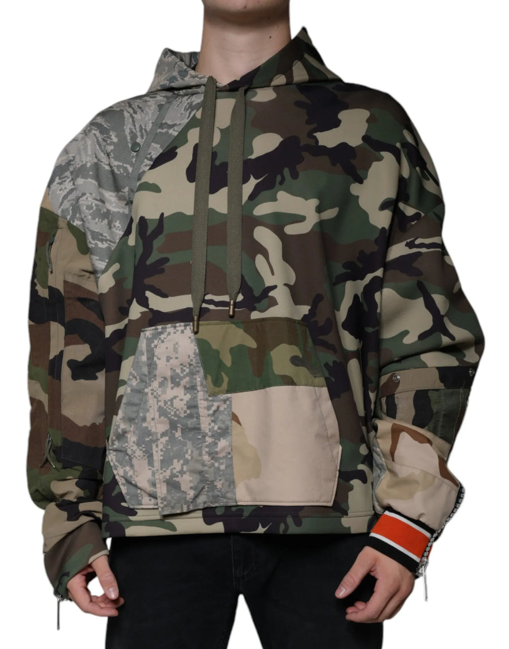 Dolce & Gabbana Multicolor Camouflage Hooded Sweatshirt Sweater - Zeiniez