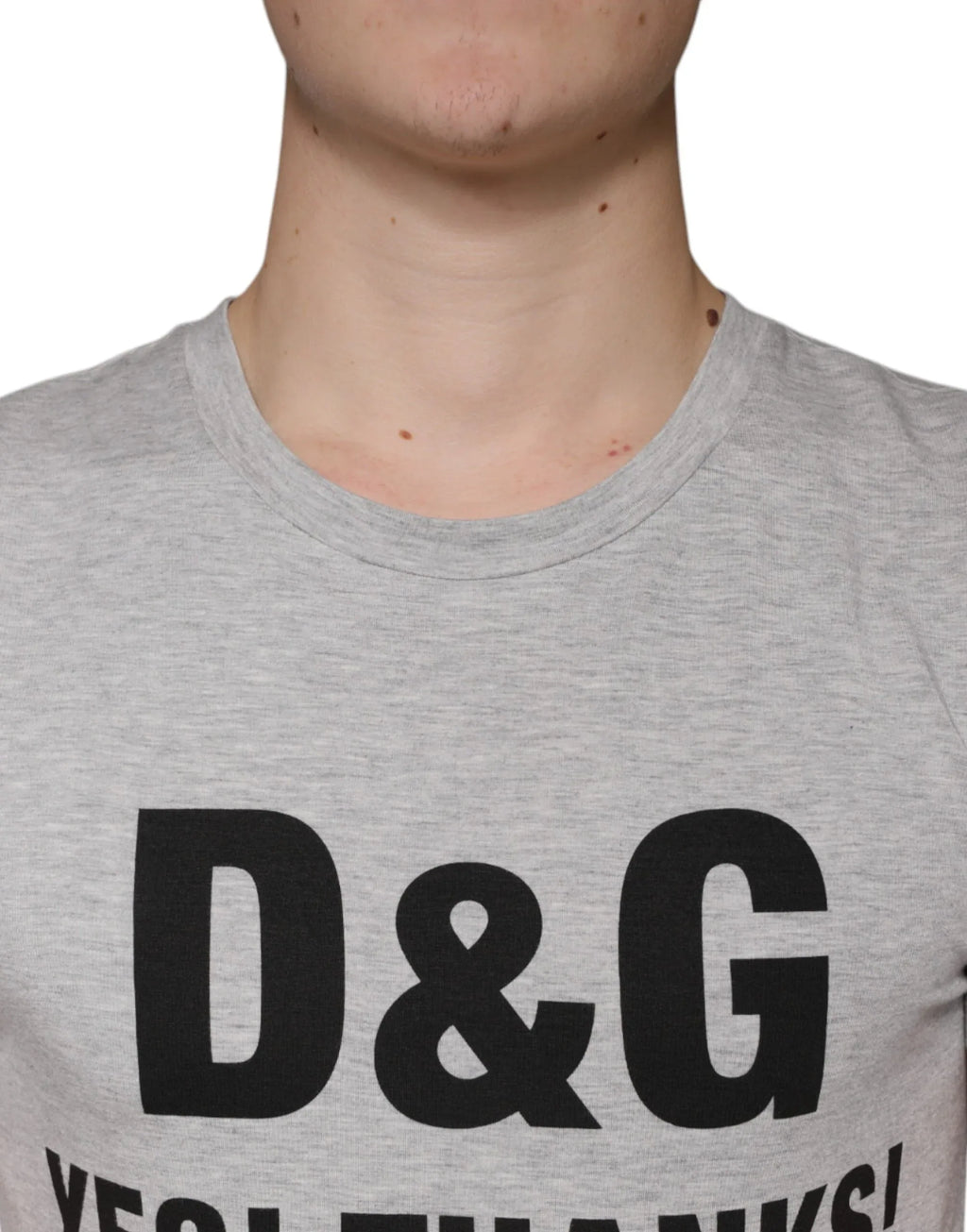 Dolce & Gabbana Gray Logo Print Crewneck Short Sleeve T-shirt - Zeiniez