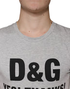 Dolce & Gabbana Gray Logo Print Crewneck Short Sleeve T-shirt - Zeiniez