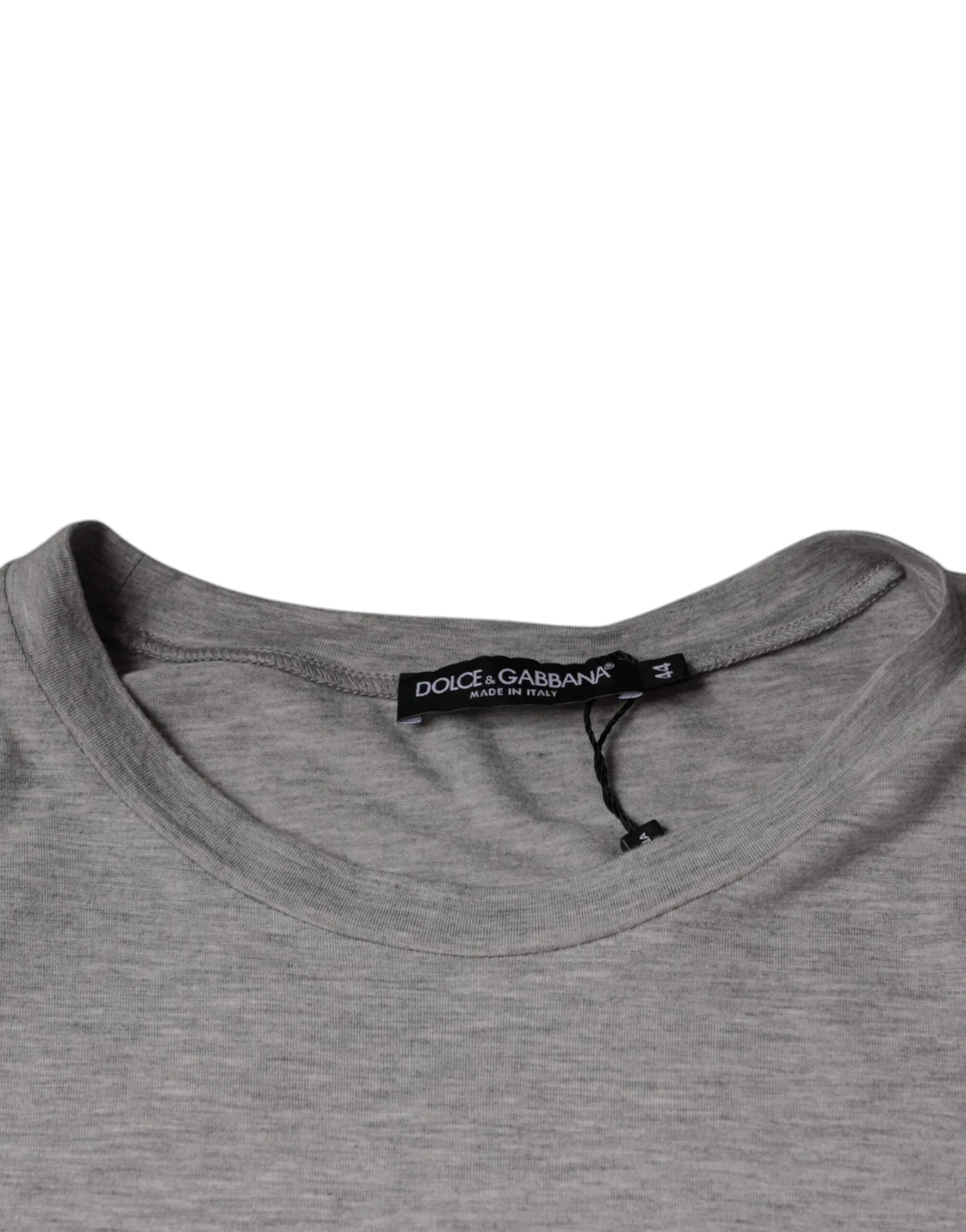 Dolce & Gabbana Gray Logo Print Crewneck Short Sleeve T-shirt - Zeiniez