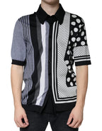 Dolce & Gabbana Black White Polka Dot Collared Polo T-shirt - Zeiniez