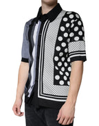Dolce & Gabbana Black White Polka Dot Collared Polo T-shirt - Zeiniez