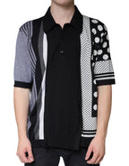 Dolce & Gabbana Black White Polka Dot Collared Polo T-shirt - Zeiniez