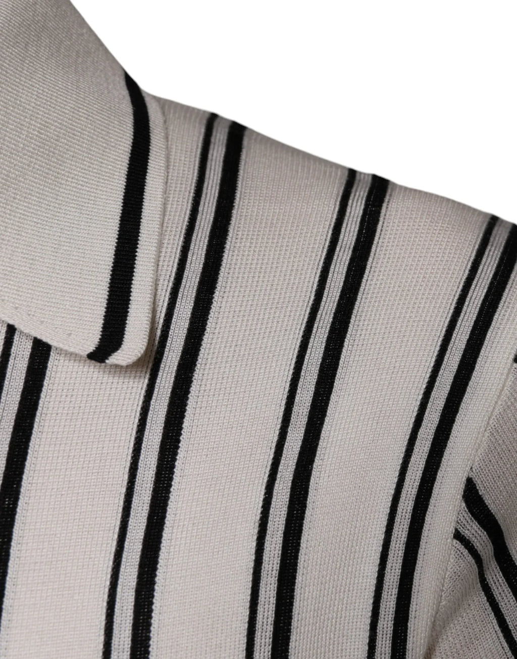 Dolce & Gabbana White Black Stripe Polo Short Sleeve T-shirt - Zeiniez