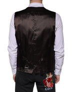 Dolce & Gabbana Black Cotton Waistcoat Dress Formal Vest - Zeiniez