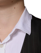 Dolce & Gabbana Black Cotton Waistcoat Dress Formal Vest - Zeiniez