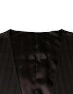 Dolce & Gabbana Black Cotton Waistcoat Dress Formal Vest - Zeiniez