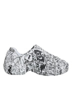 Dolce & Gabbana White Black Graffiti Daymaster Sneakers Shoes - Zeiniez
