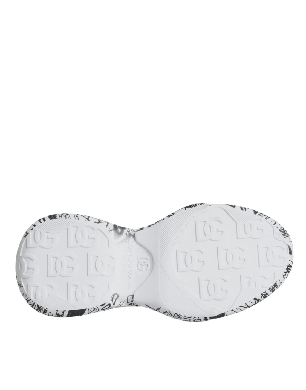 Dolce & Gabbana White Black Graffiti Daymaster Sneakers Shoes - Zeiniez