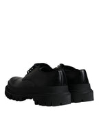 Dolce & Gabbana Black Leather Lace Up Trekking Dress Shoes - Zeiniez