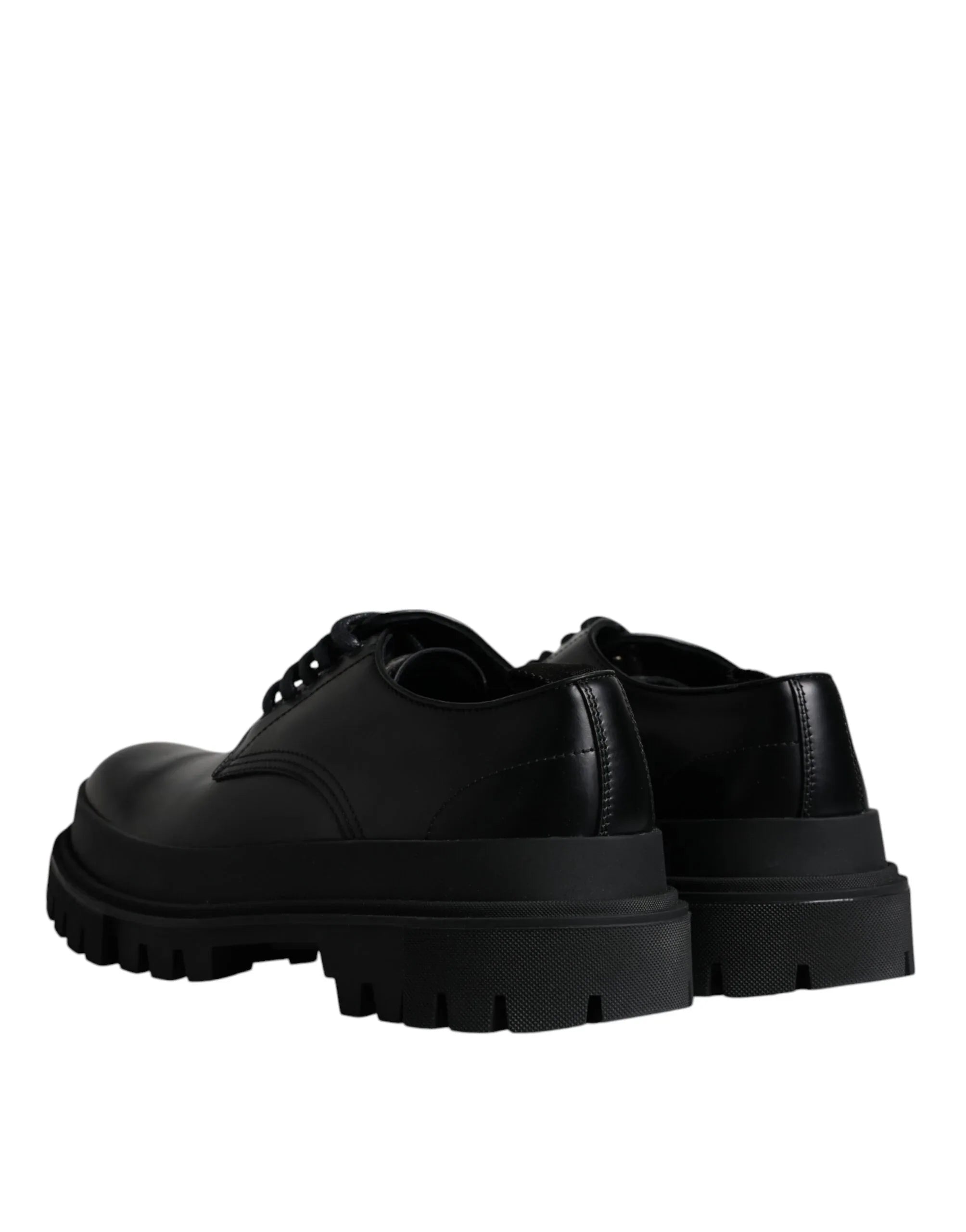 Dolce & Gabbana Black Leather Lace Up Trekking Dress Shoes - Zeiniez