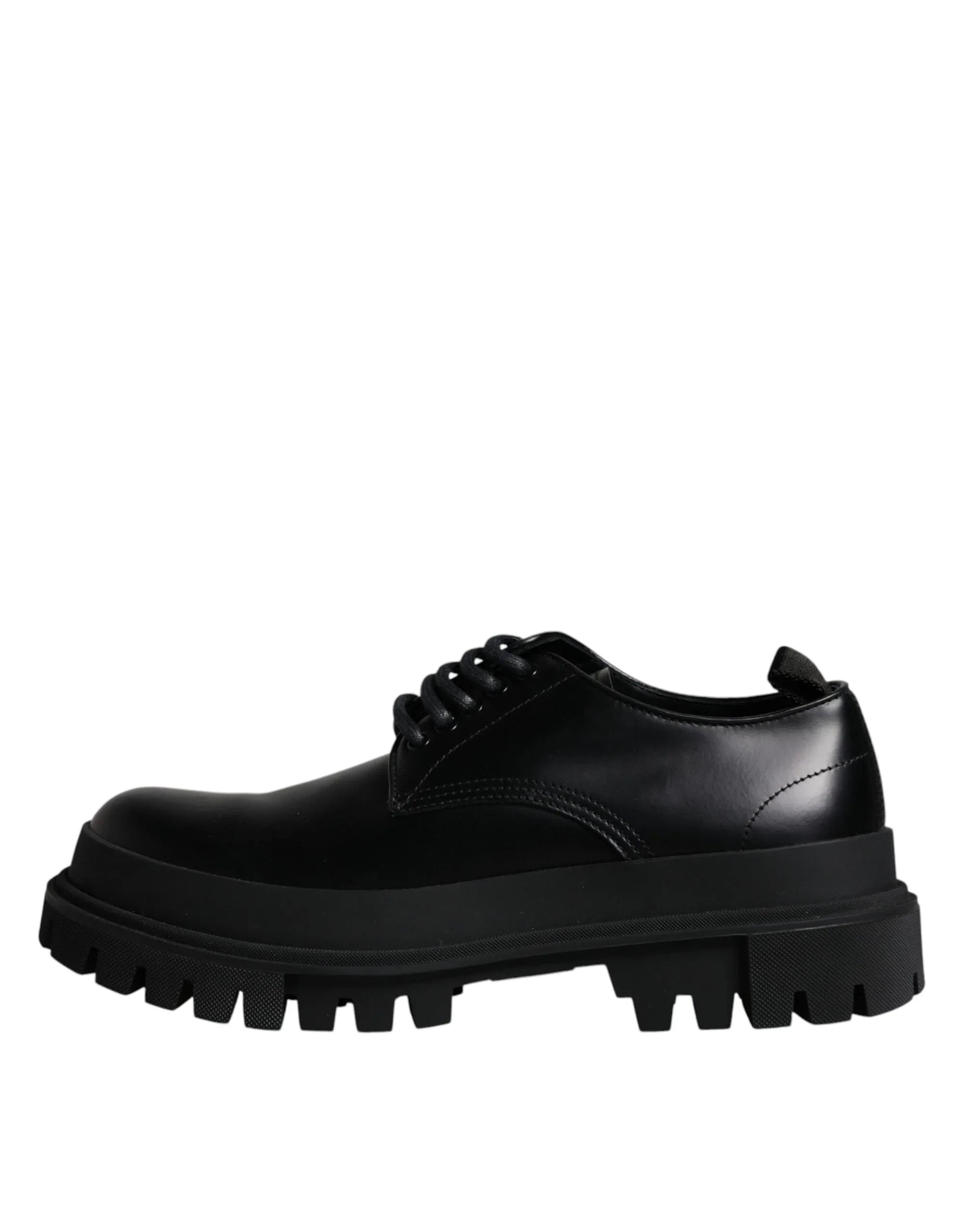 Dolce & Gabbana Black Leather Lace Up Trekking Dress Shoes - Zeiniez