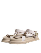 Dolce & Gabbana Beige Nappa Devotion Strap Men Sandals Shoes - Zeiniez