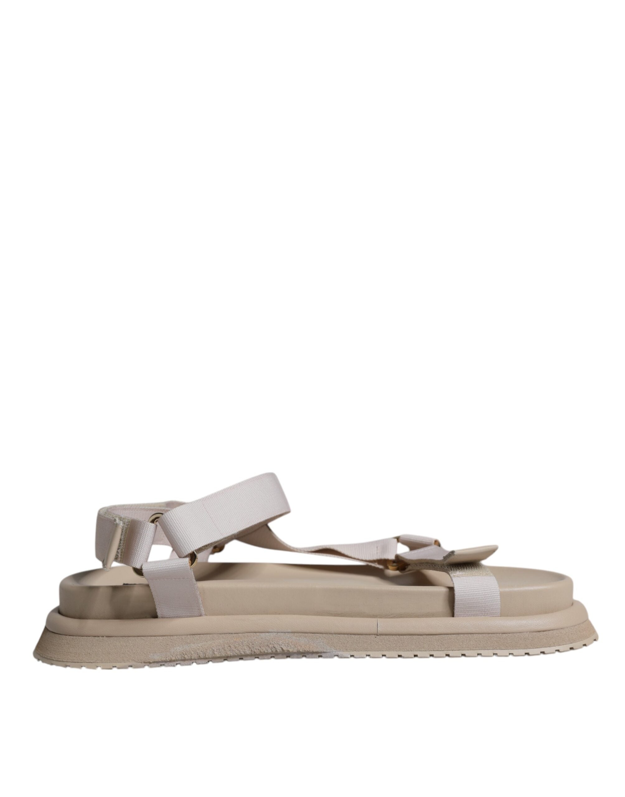 Dolce & Gabbana Beige Nappa Devotion Strap Men Sandals Shoes - Zeiniez