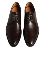 Dolce & Gabbana Black Leather Lace Up Men Derby Formal Shoes - Zeiniez