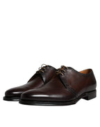 Dolce & Gabbana Black Leather Lace Up Men Derby Formal Shoes - Zeiniez