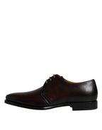 Dolce & Gabbana Black Leather Lace Up Men Derby Formal Shoes - Zeiniez
