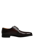 Dolce & Gabbana Black Leather Lace Up Men Derby Formal Shoes - Zeiniez