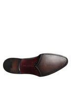 Dolce & Gabbana Black Leather Lace Up Men Derby Formal Shoes - Zeiniez