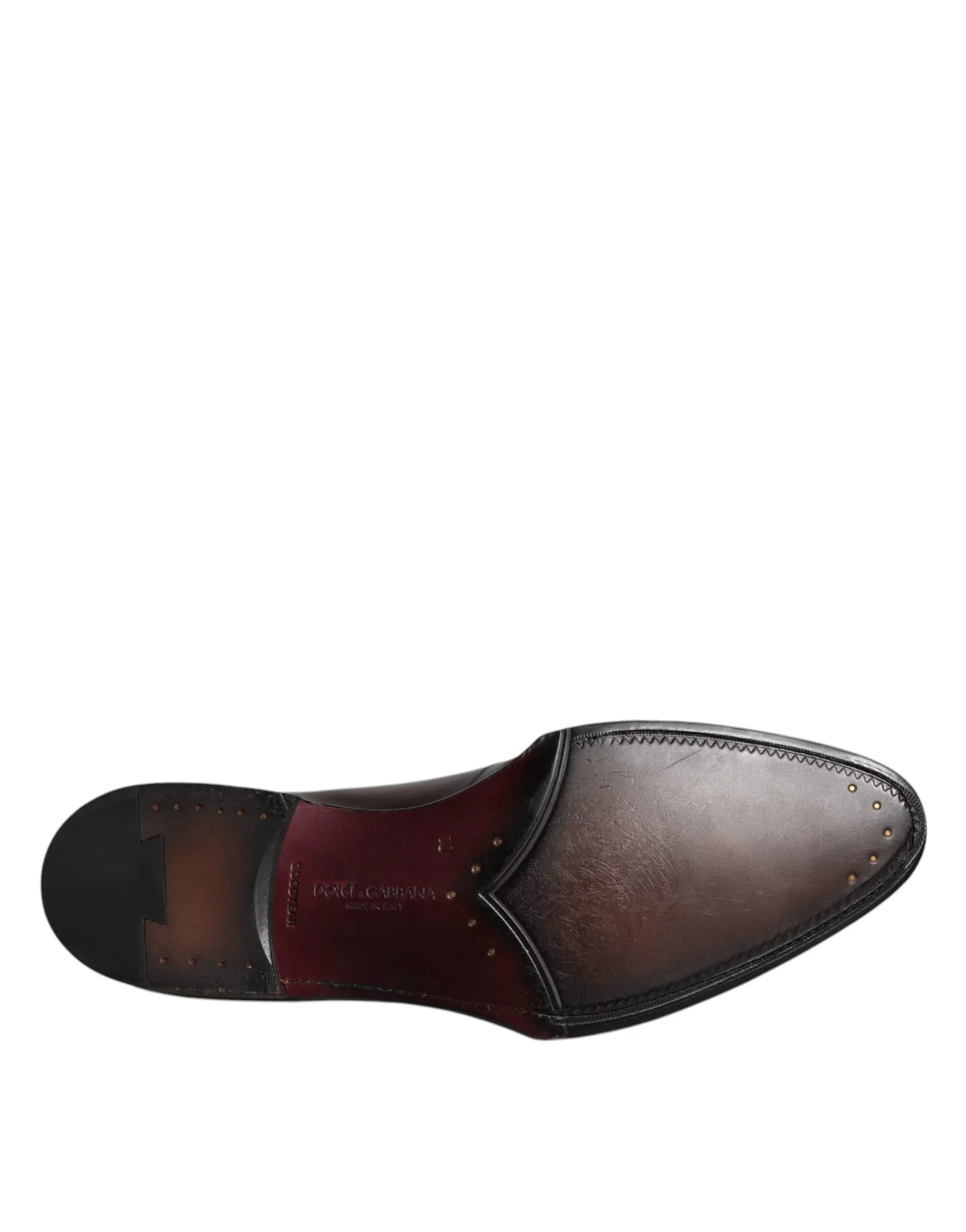 Dolce & Gabbana Black Leather Lace Up Men Derby Formal Shoes - Zeiniez