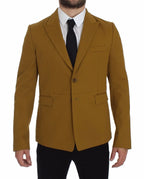 Dolce & Gabbana Yellow Cotton Stretch Blazer Dolce & Gabbana
