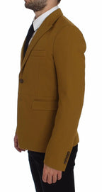 Dolce & Gabbana Yellow Cotton Stretch Blazer Dolce & Gabbana
