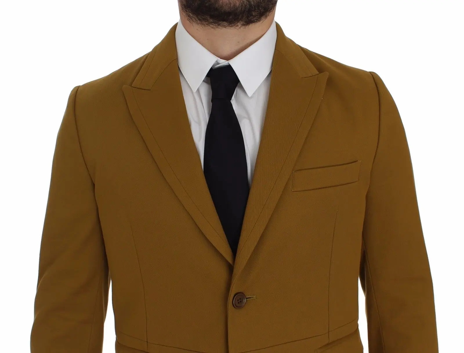 Dolce & Gabbana Yellow Cotton Stretch Blazer Dolce & Gabbana