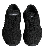 Dolce & Gabbana Black Knitted Daymaster Sneakers Shoes - Zeiniez