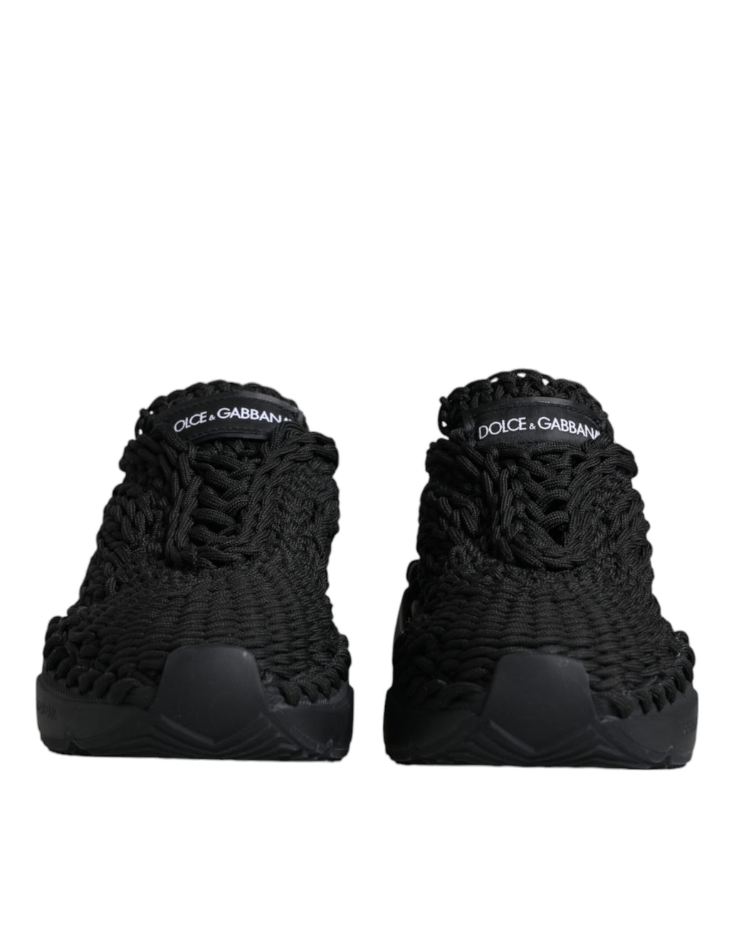 Dolce & Gabbana Black Knitted Daymaster Sneakers Shoes - Zeiniez