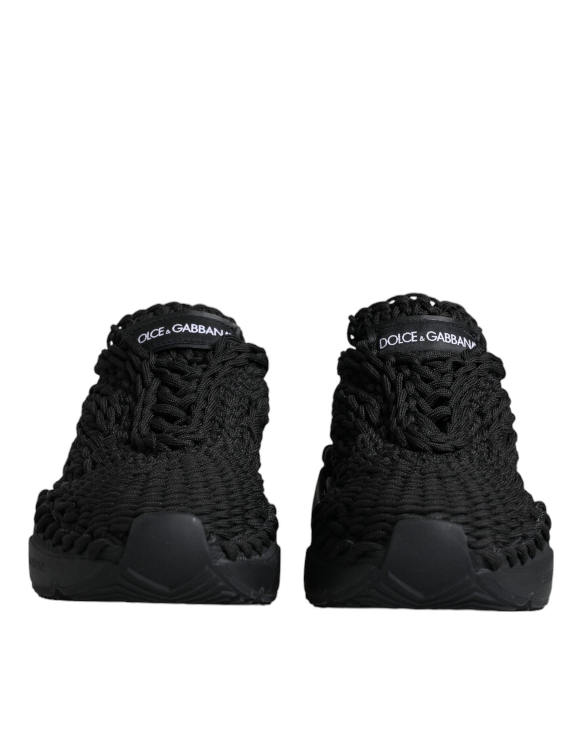 Dolce & Gabbana Black Knitted Daymaster Sneakers Shoes - Zeiniez
