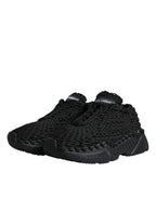 Dolce & Gabbana Black Knitted Daymaster Sneakers Shoes - Zeiniez