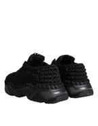 Dolce & Gabbana Black Knitted Daymaster Sneakers Shoes - Zeiniez