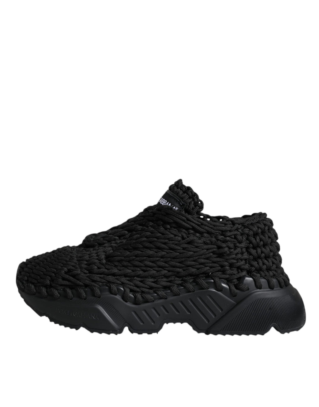 Dolce & Gabbana Black Knitted Daymaster Sneakers Shoes - Zeiniez
