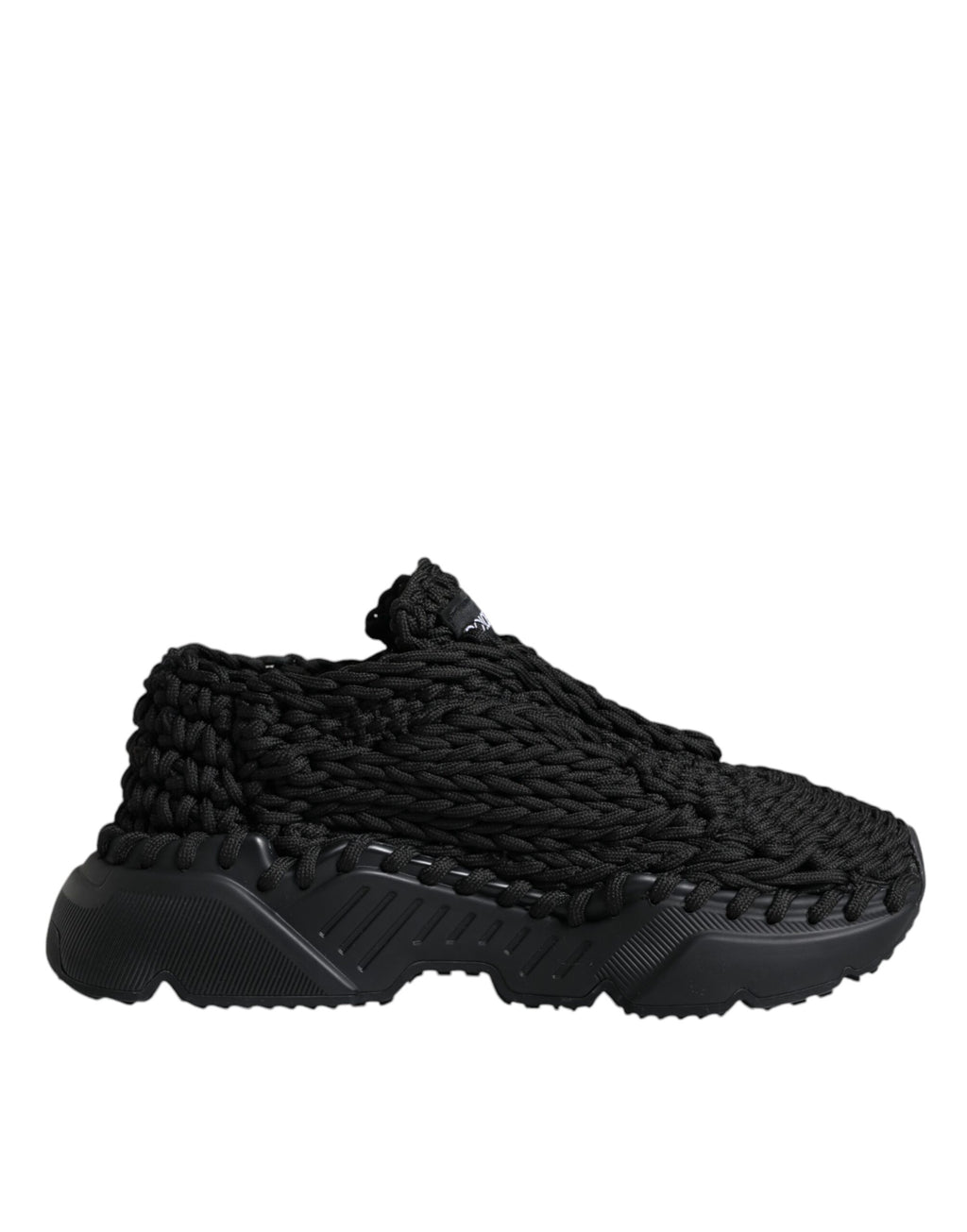 Dolce & Gabbana Black Knitted Daymaster Sneakers Shoes - Zeiniez