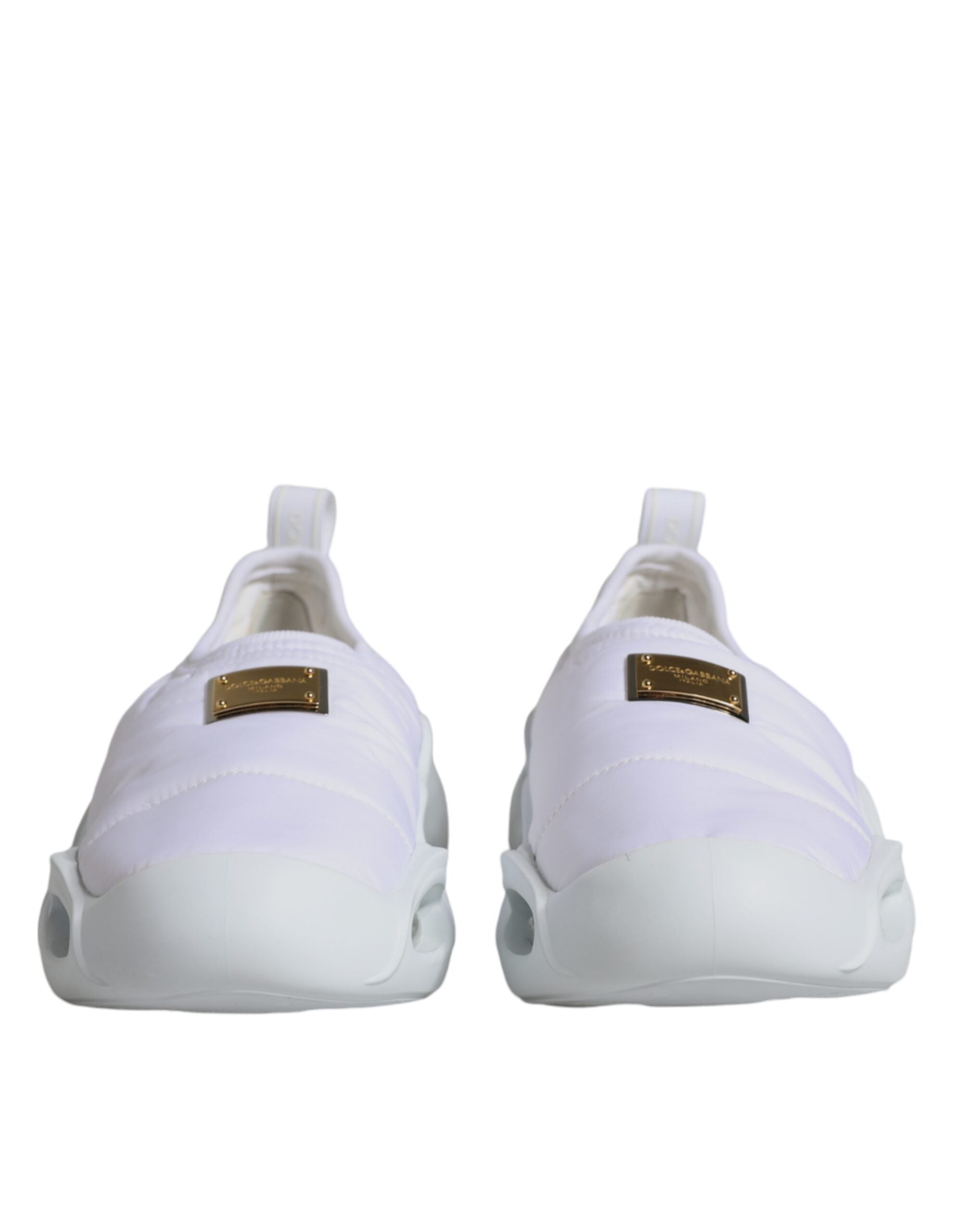 Dolce & Gabbana White Padded Fabric Low Top Sneakers Shoes - Zeiniez