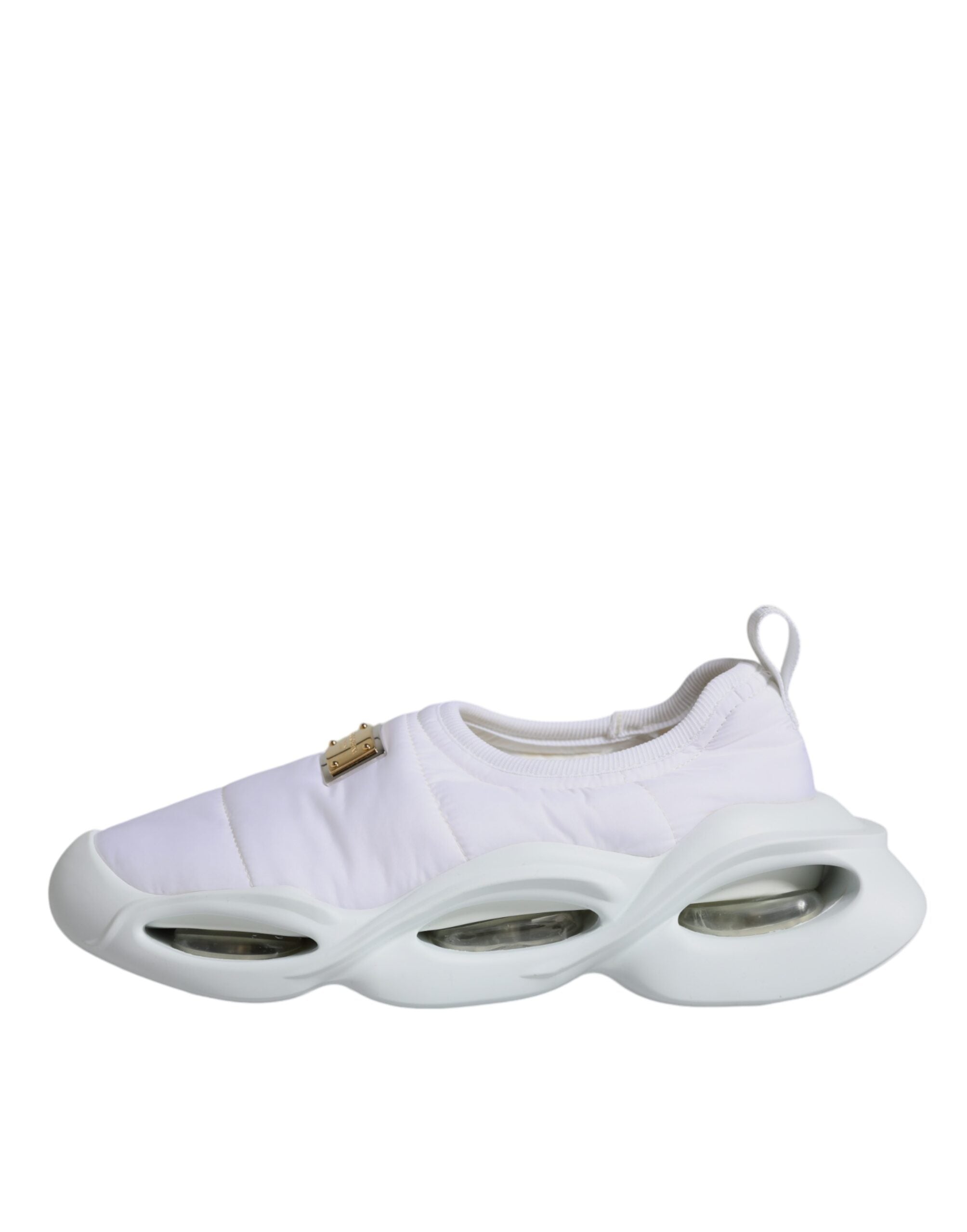 Dolce & Gabbana White Padded Fabric Low Top Sneakers Shoes - Zeiniez